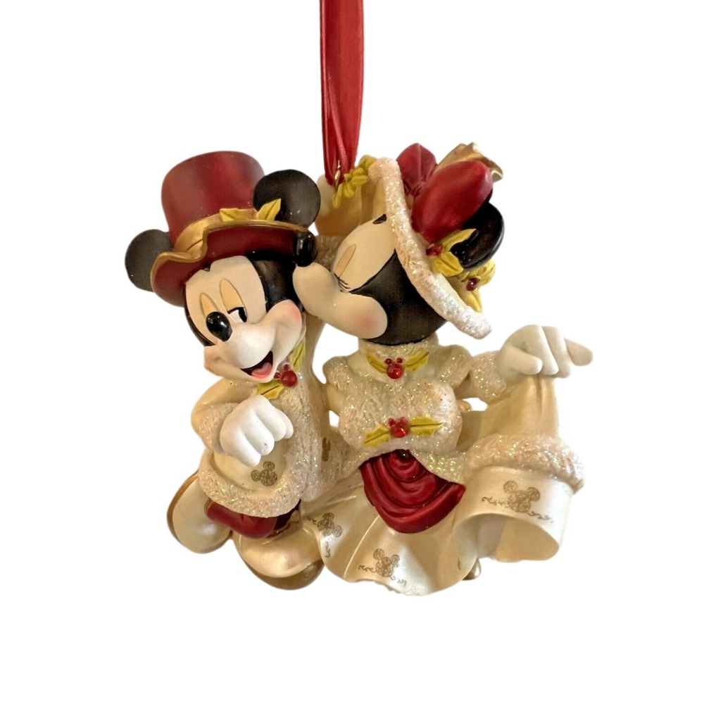 Disney Mickey & Minnie Mouse Christmas Ornament Victorian Disney Park